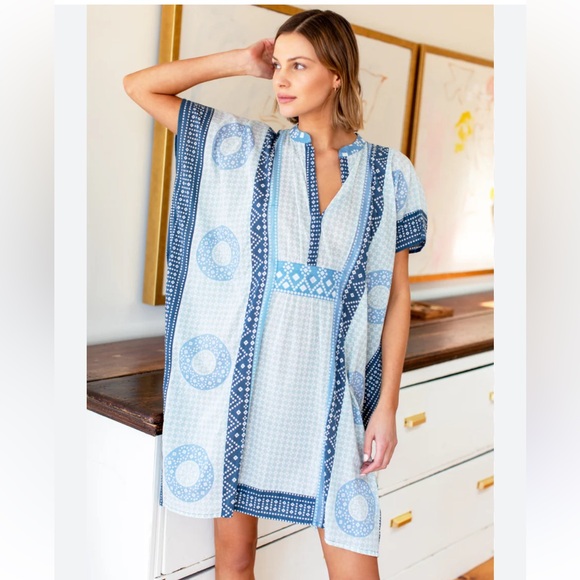 INDIA COLLECTION BY EMERSON FRY
Cerulean Emerson Short Caftan NET O/S - Picture 4 of 8